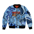 Australia Aboriginal Fathers Day Sleeve Zip Bomber Jacket Indigenous Dot Art Pattern - Parent Child