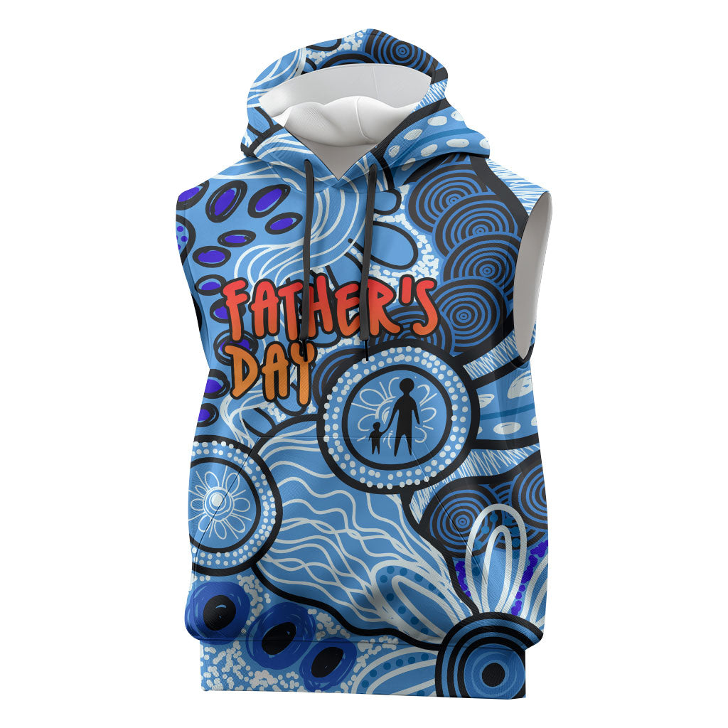 Australia Aboriginal Fathers Day Sleeveless Hoodie Indigenous Dot Art Pattern - Parent Child