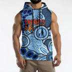 Australia Aboriginal Fathers Day Sleeveless Hoodie Indigenous Dot Art Pattern - Parent Child