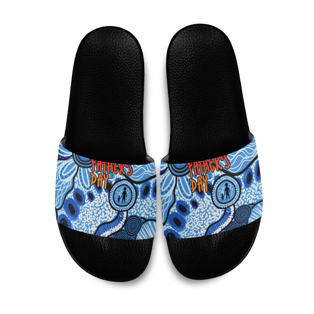 Australia Aboriginal Fathers Day Slide Sandals Indigenous Dot Art Pattern - Parent Child