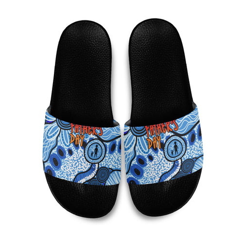 Australia Aboriginal Fathers Day Slide Sandals Indigenous Dot Art Pattern - Parent Child