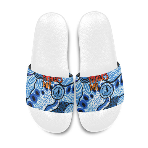 Australia Aboriginal Fathers Day Slide Sandals Indigenous Dot Art Pattern - Parent Child