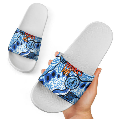 Australia Aboriginal Fathers Day Slide Sandals Indigenous Dot Art Pattern - Parent Child