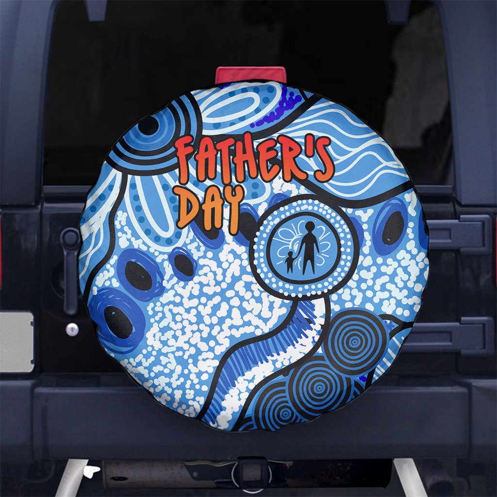 Australia Aboriginal Fathers Day Spare Tire Cover Indigenous Dot Art Pattern - Parent Child