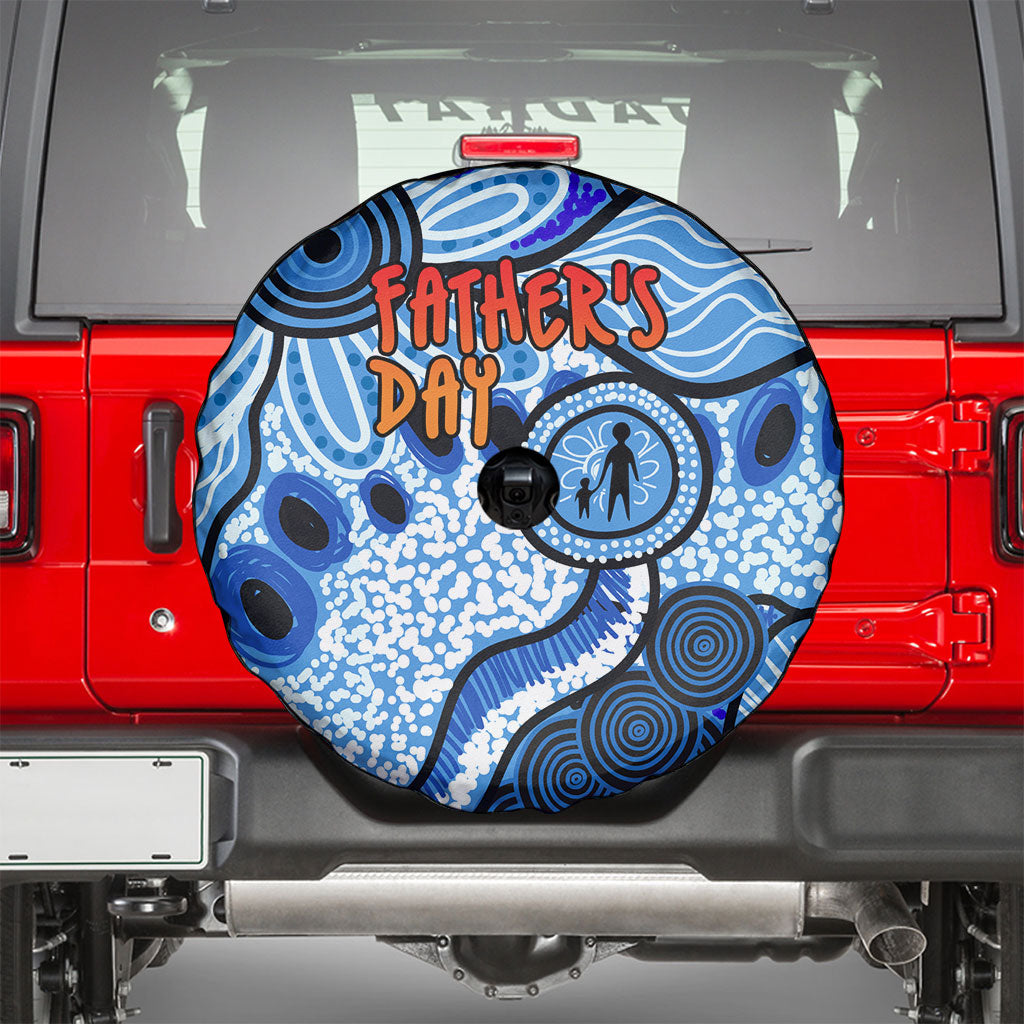 Australia Aboriginal Fathers Day Spare Tire Cover Indigenous Dot Art Pattern - Parent Child