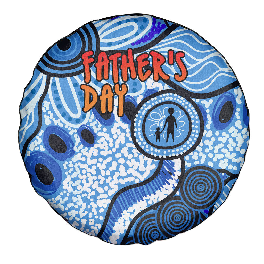 Australia Aboriginal Fathers Day Spare Tire Cover Indigenous Dot Art Pattern - Parent Child