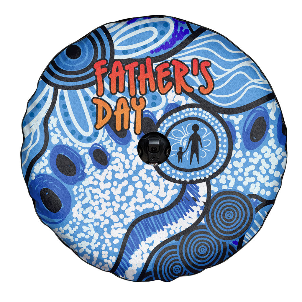 Australia Aboriginal Fathers Day Spare Tire Cover Indigenous Dot Art Pattern - Parent Child