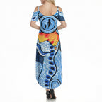 Australia Aboriginal Fathers Day Summer Maxi Dress Indigenous Dot Art Pattern - Parent Child