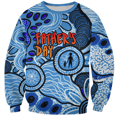Australia Aboriginal Fathers Day Sweatshirt Indigenous Dot Art Pattern - Parent Child