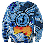 Australia Aboriginal Fathers Day Sweatshirt Indigenous Dot Art Pattern - Parent Child