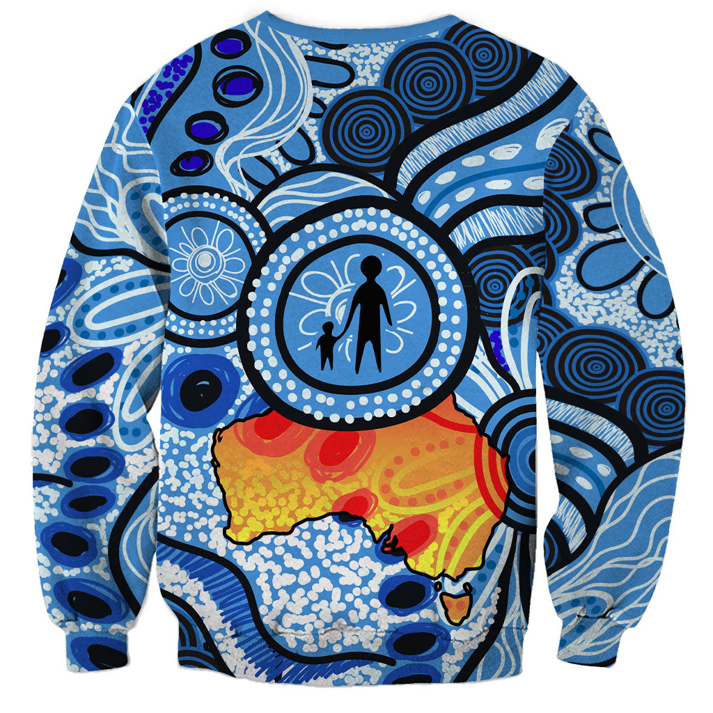 Australia Aboriginal Fathers Day Sweatshirt Indigenous Dot Art Pattern - Parent Child
