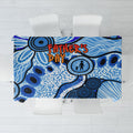 Australia Aboriginal Fathers Day Tablecloth Indigenous Dot Art Pattern - Parent Child
