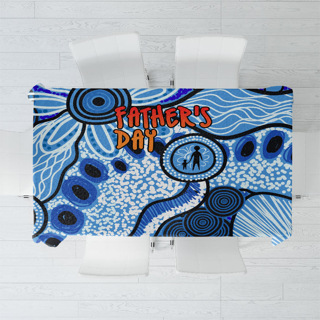 Australia Aboriginal Fathers Day Tablecloth Indigenous Dot Art Pattern - Parent Child