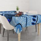 Australia Aboriginal Fathers Day Tablecloth Indigenous Dot Art Pattern - Parent Child