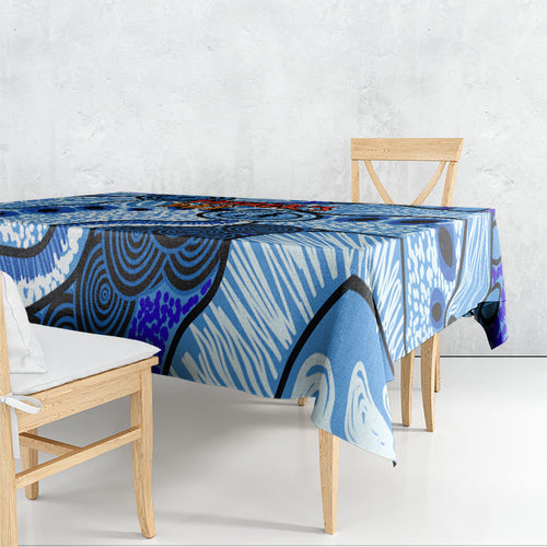 Australia Aboriginal Fathers Day Tablecloth Indigenous Dot Art Pattern - Parent Child