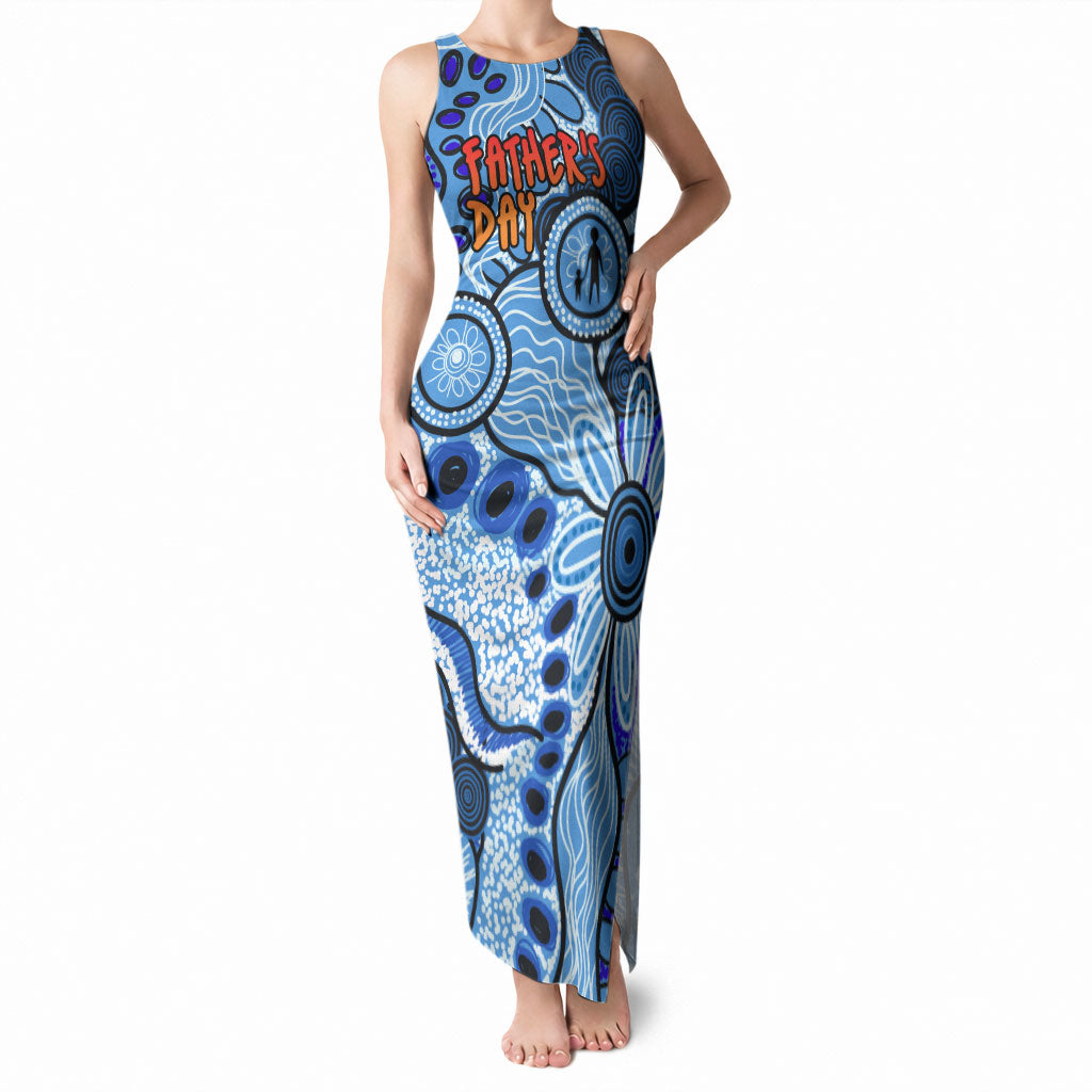 Australia Aboriginal Fathers Day Tank Maxi Dress Indigenous Dot Art Pattern - Parent Child