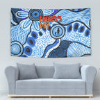 Australia Aboriginal Fathers Day Tapestry Indigenous Dot Art Pattern - Parent Child