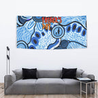 Australia Aboriginal Fathers Day Tapestry Indigenous Dot Art Pattern - Parent Child