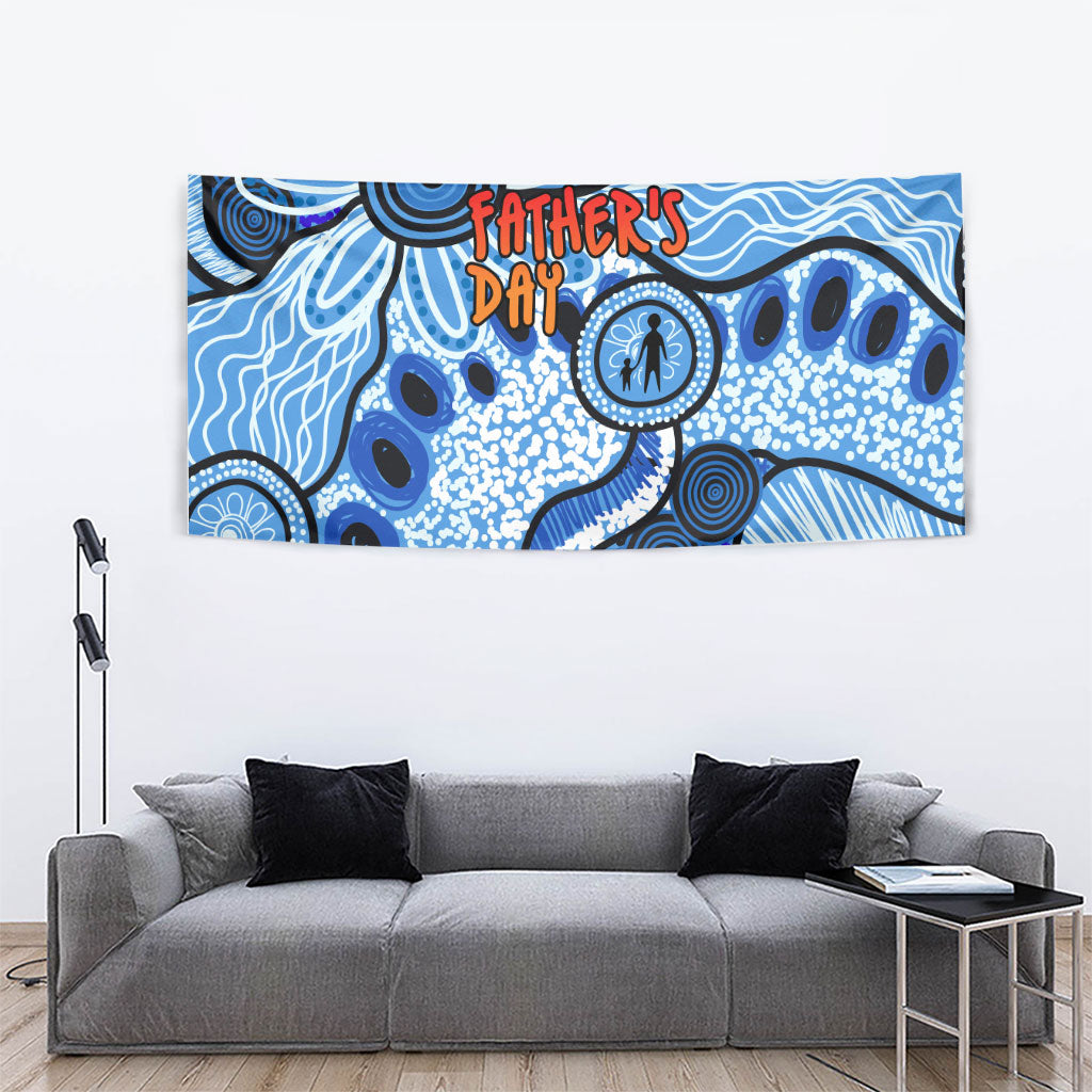 Australia Aboriginal Fathers Day Tapestry Indigenous Dot Art Pattern - Parent Child