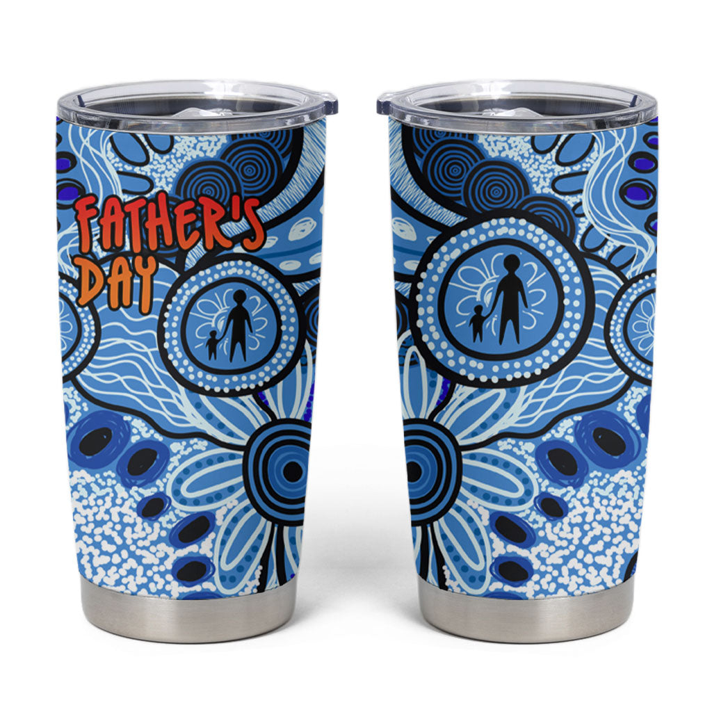 Australia Aboriginal Fathers Day Tumbler Cup Indigenous Dot Art Pattern - Parent Child