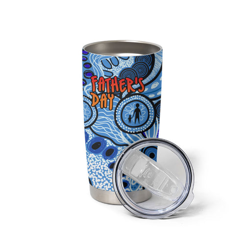Australia Aboriginal Fathers Day Tumbler Cup Indigenous Dot Art Pattern - Parent Child