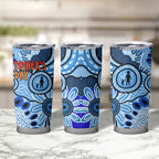 Australia Aboriginal Fathers Day Tumbler Cup Indigenous Dot Art Pattern - Parent Child
