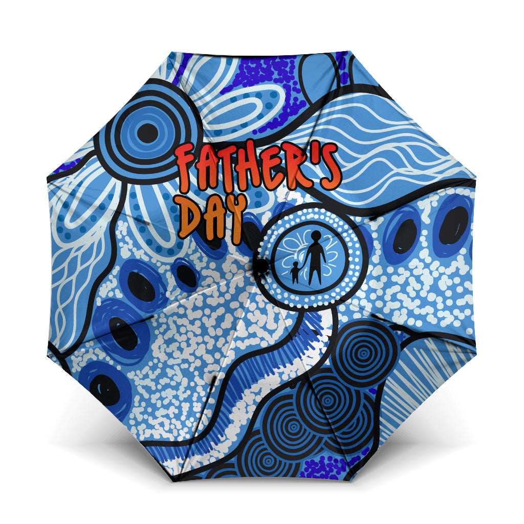 Australia Aboriginal Fathers Day Umbrella Indigenous Dot Art Pattern - Parent Child