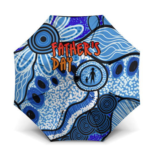 Australia Aboriginal Fathers Day Umbrella Indigenous Dot Art Pattern - Parent Child