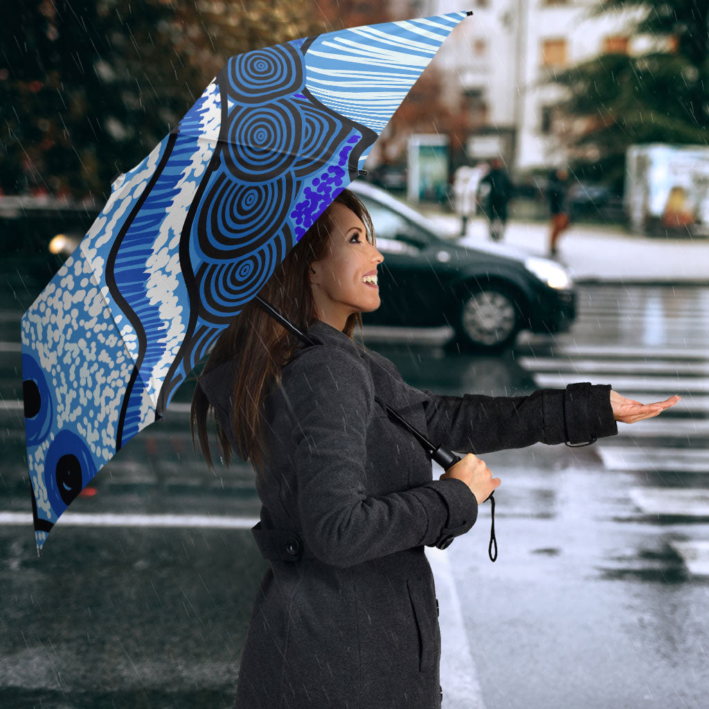 Australia Aboriginal Fathers Day Umbrella Indigenous Dot Art Pattern - Parent Child