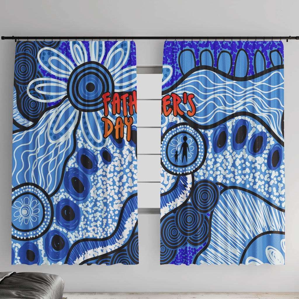 Australia Aboriginal Fathers Day Window Curtain Indigenous Dot Art Pattern - Parent Child