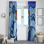 Australia Aboriginal Fathers Day Window Curtain Indigenous Dot Art Pattern - Parent Child