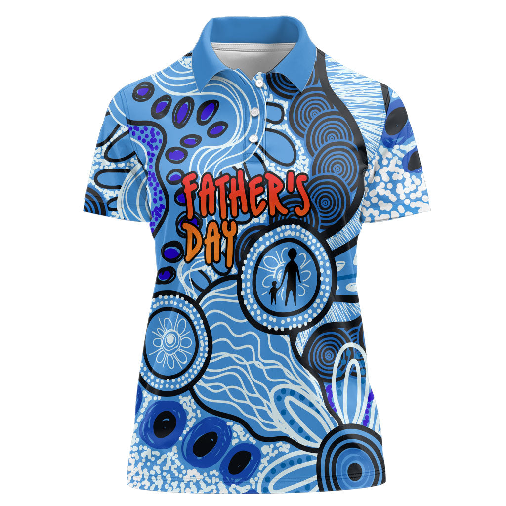 Australia Aboriginal Fathers Day Women Polo Shirt Indigenous Dot Art Pattern - Parent Child