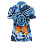 Australia Aboriginal Fathers Day Women Polo Shirt Indigenous Dot Art Pattern - Parent Child