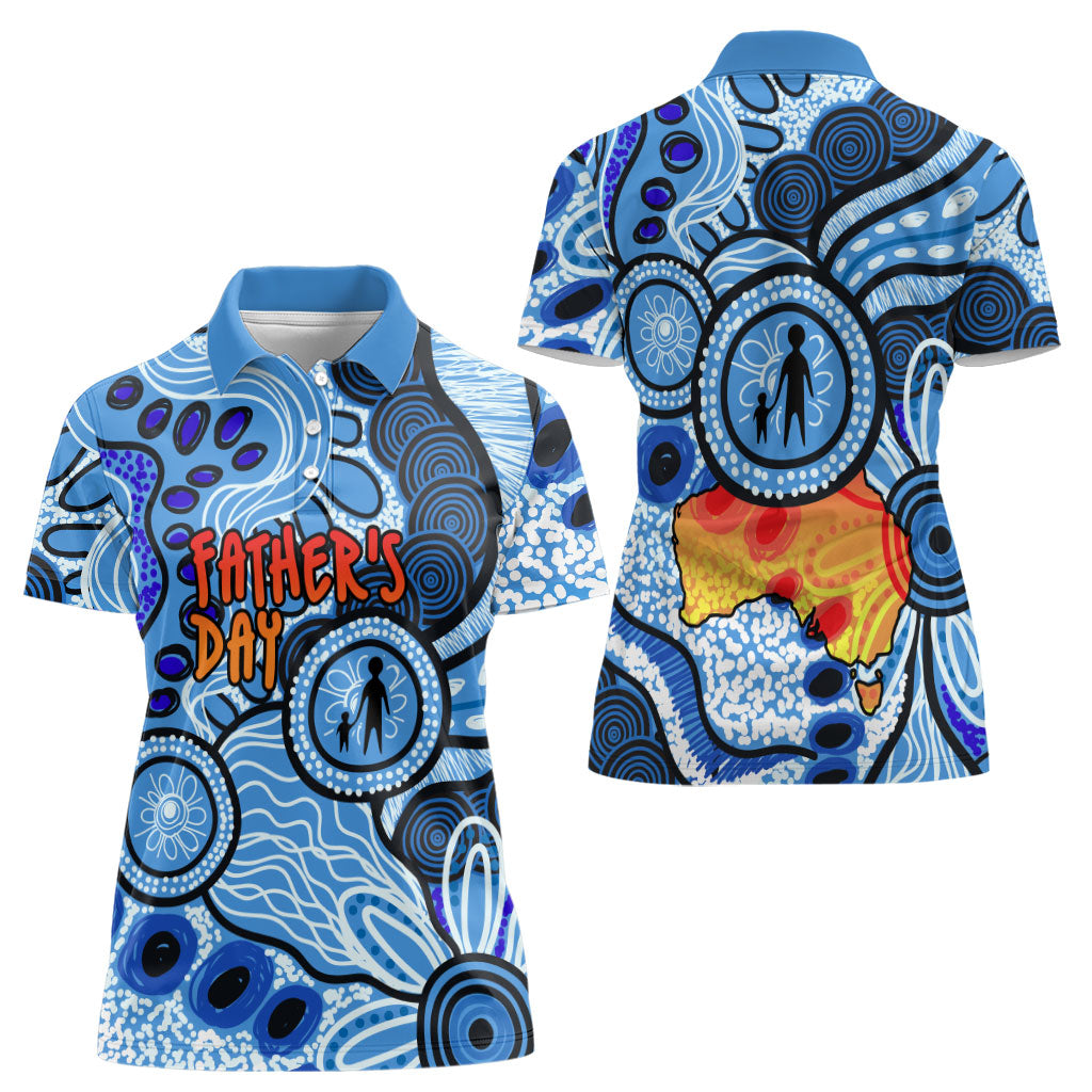 Australia Aboriginal Fathers Day Women Polo Shirt Indigenous Dot Art Pattern - Parent Child