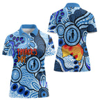 Australia Aboriginal Fathers Day Women Polo Shirt Indigenous Dot Art Pattern - Parent Child