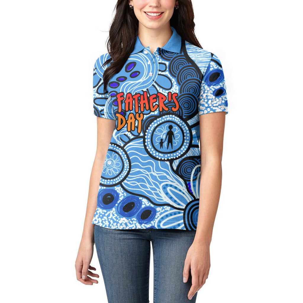 Australia Aboriginal Fathers Day Women Polo Shirt Indigenous Dot Art Pattern - Parent Child