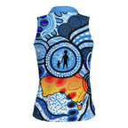Australia Aboriginal Fathers Day Women Sleeveless Polo Shirt Indigenous Dot Art Pattern - Parent Child