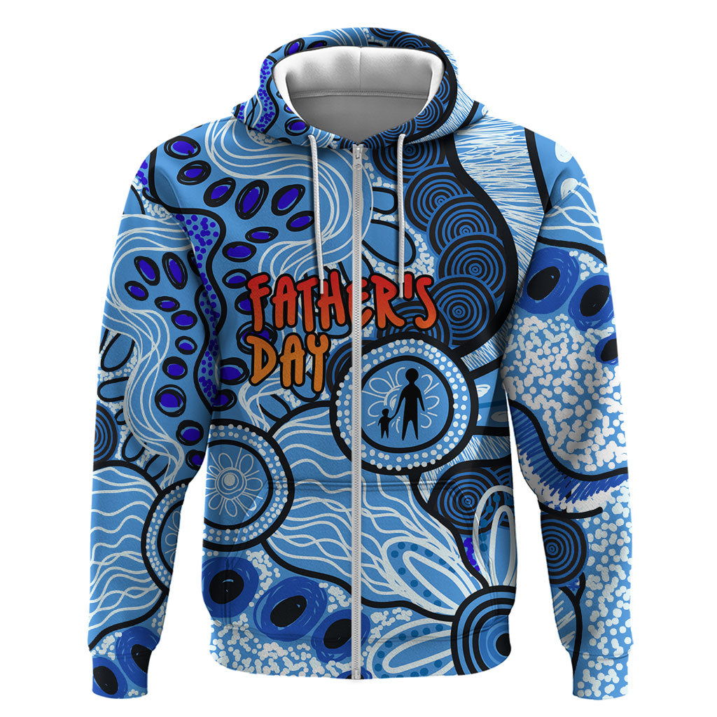 Australia Aboriginal Fathers Day Zip Hoodie Indigenous Dot Art Pattern - Parent Child