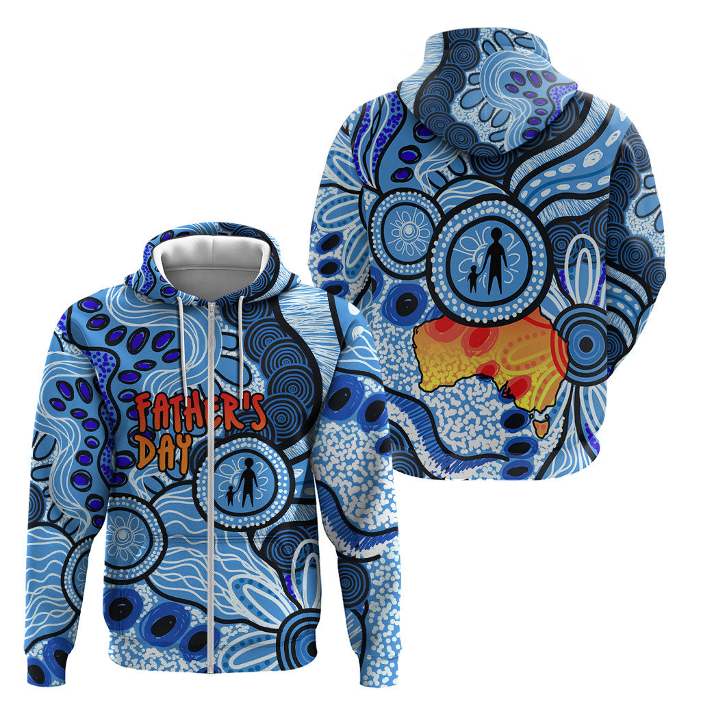 Australia Aboriginal Fathers Day Zip Hoodie Indigenous Dot Art Pattern - Parent Child