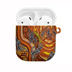 Australia Fathers Day AirPods Case Aboriginal Dot Art - Kangaroo And Lizard