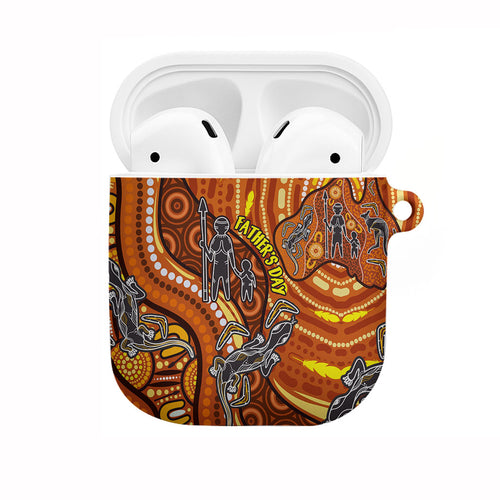 Australia Fathers Day AirPods Case Aboriginal Dot Art - Kangaroo And Lizard