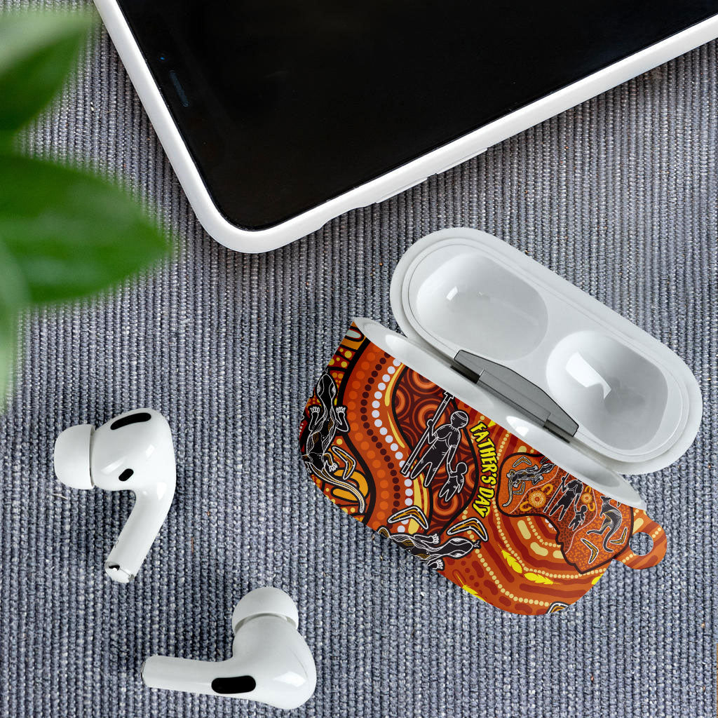 Australia Fathers Day AirPods Case Aboriginal Dot Art - Kangaroo And Lizard