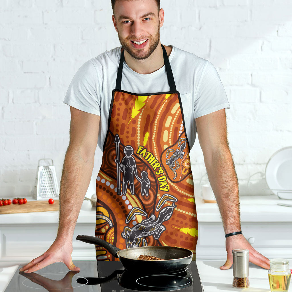 Australia Fathers Day Apron Aboriginal Dot Art - Kangaroo And Lizard
