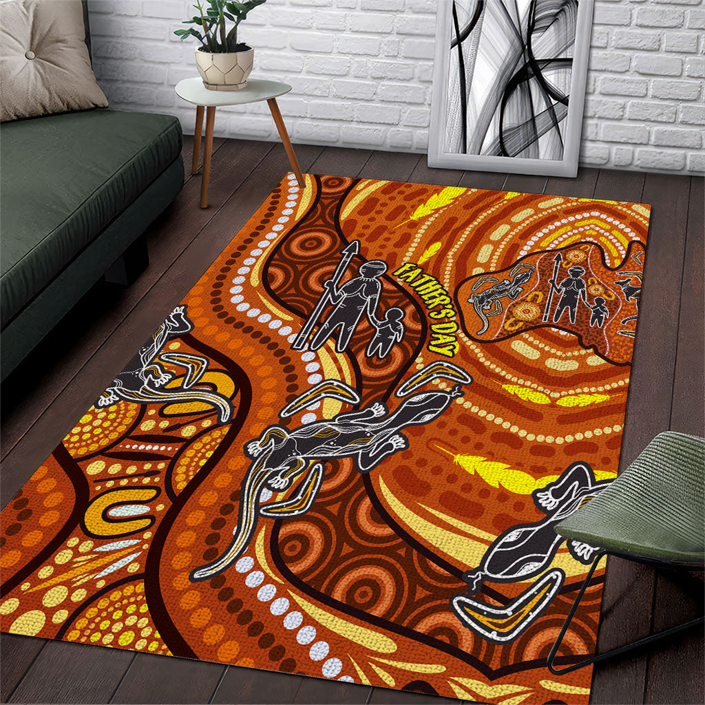 Australia Fathers Day Area Rug Aboriginal Dot Art - Kangaroo And Lizard