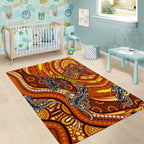 Australia Fathers Day Area Rug Aboriginal Dot Art - Kangaroo And Lizard