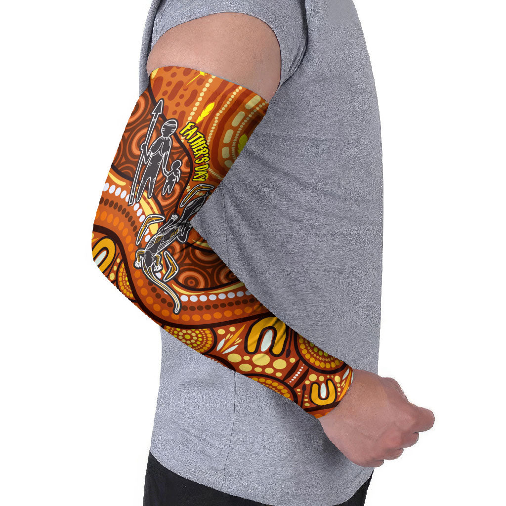 Australia Fathers Day Arm Sleeves Aboriginal Dot Art - Kangaroo And Lizard