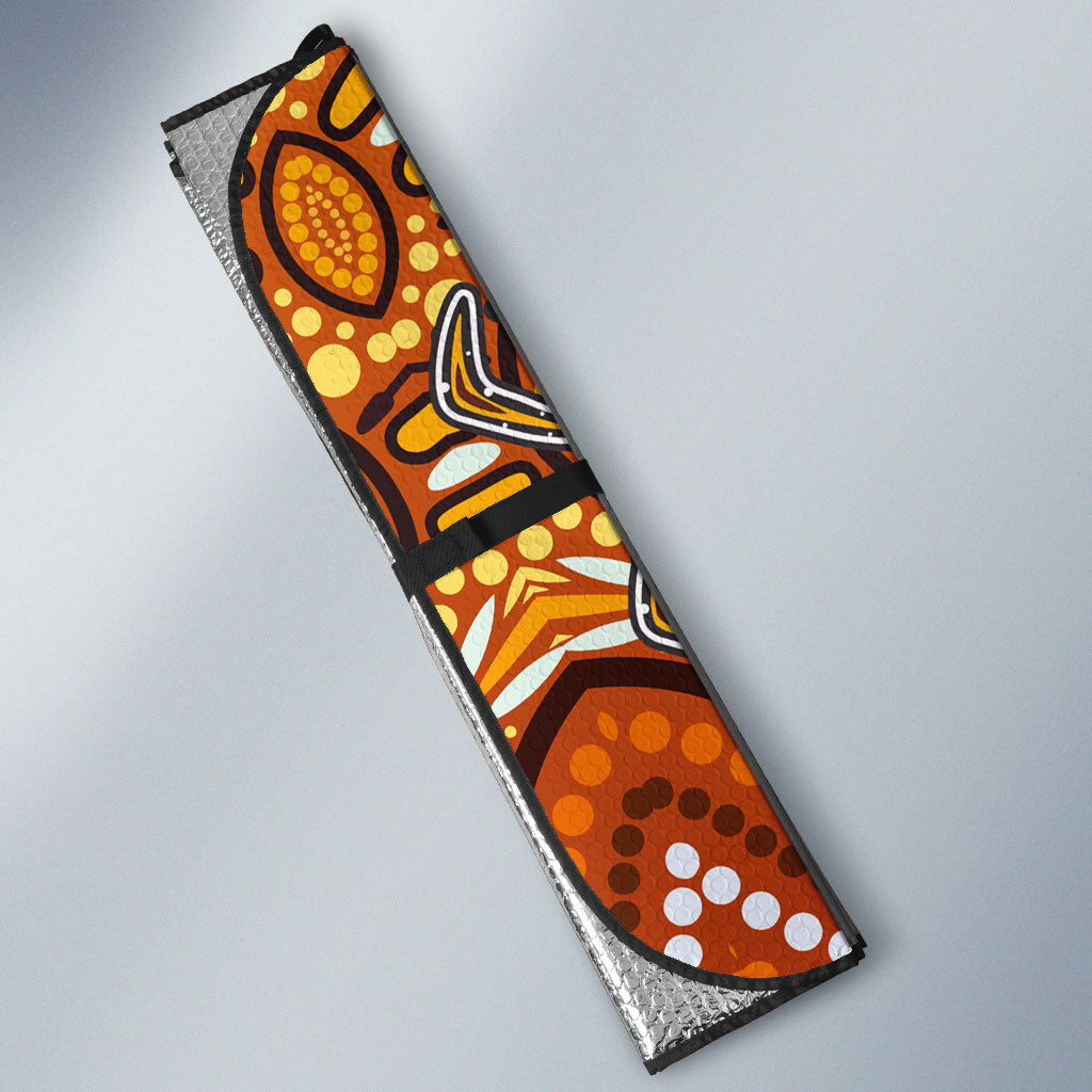 Australia Fathers Day Auto Sun Shade Aboriginal Dot Art - Kangaroo And Lizard
