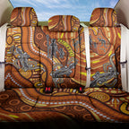 Australia Fathers Day Back Car Seat Cover Aboriginal Dot Art - Kangaroo And Lizard