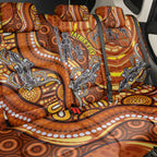 Australia Fathers Day Back Car Seat Cover Aboriginal Dot Art - Kangaroo And Lizard