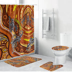 Australia Fathers Day Bathroom Set Aboriginal Dot Art - Kangaroo And Lizard